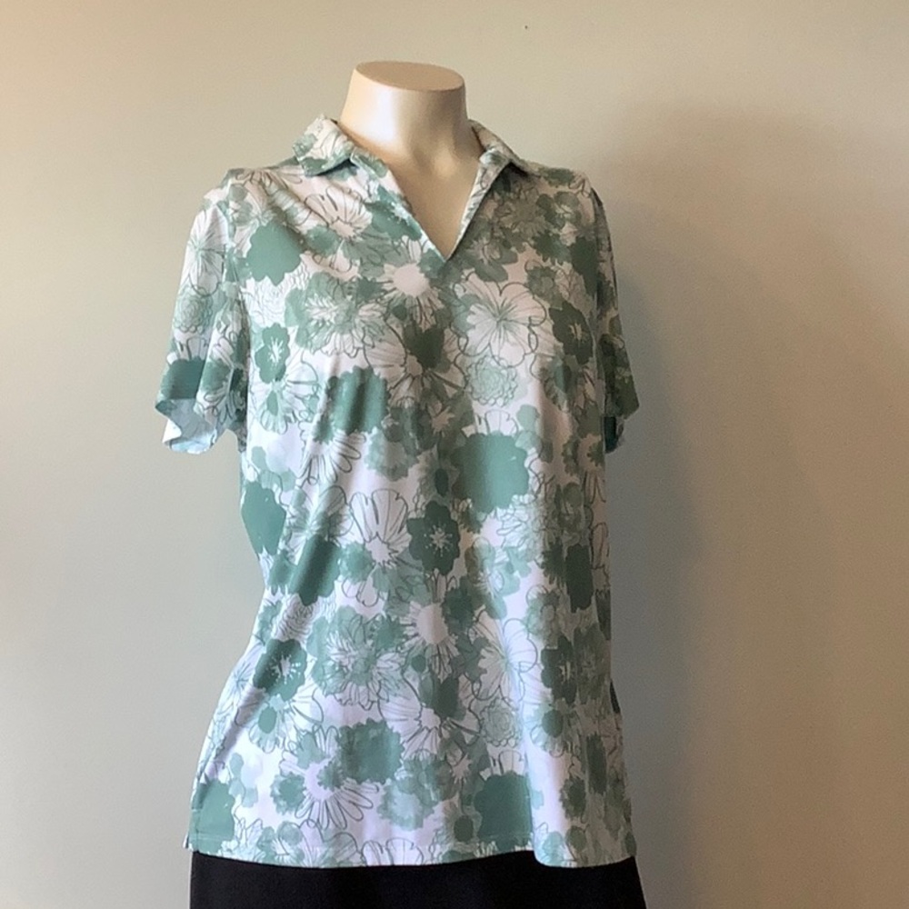 Puma Green and White Golf Shirt, size L - FTSS